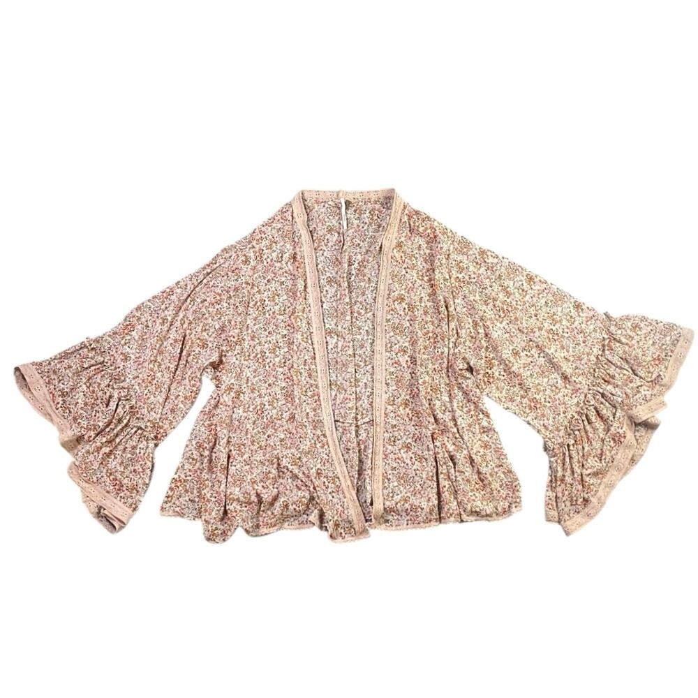 Free People Lola Floral Kimono Wrap - S
